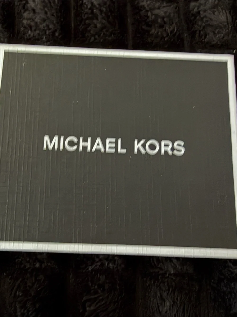 Michael Kors Black Textured MK Logo Slim Billfold Wallet